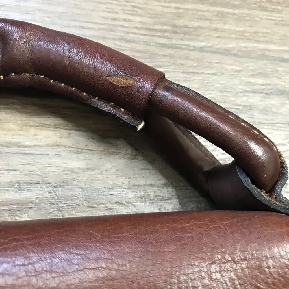 Vintage Rugero Brown Leather‎ Messenger Bag Briefcase Removable Strap Lock & Key